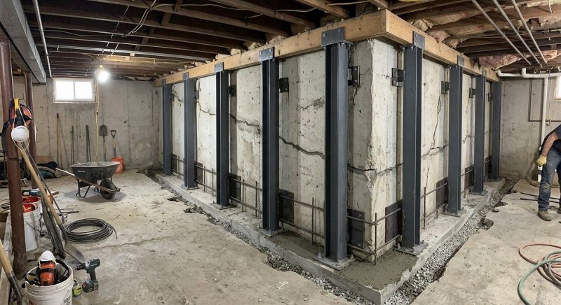 Basement Stabilization in Wexford, PA