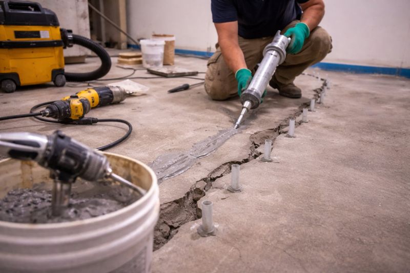 Cracked Basement Floor Repair in Wexford, PA